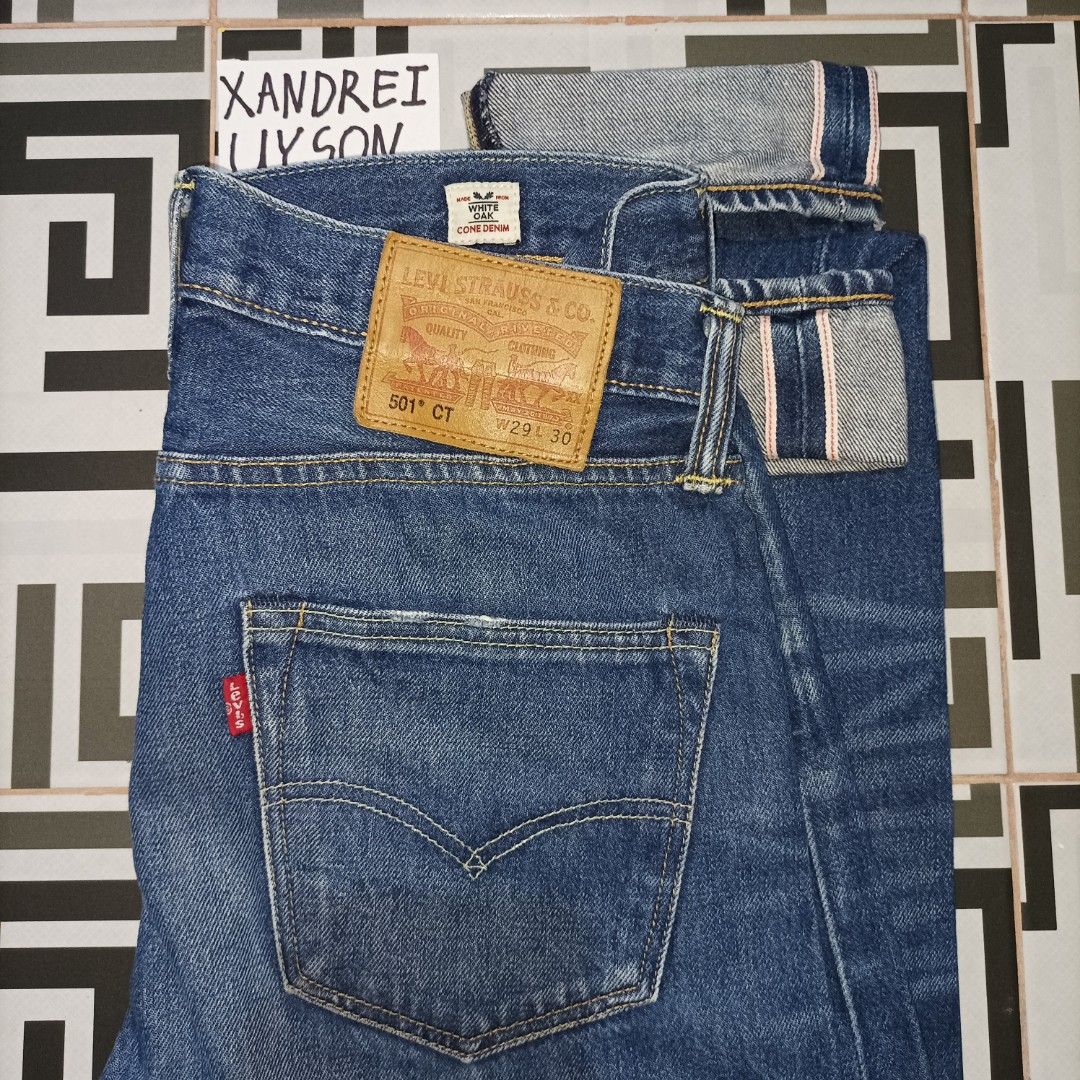 LEVIS 501CT WHITE OAK SELVEDGE, MADE IN MEXICO 30-31 ACTUAL WAISTLINE