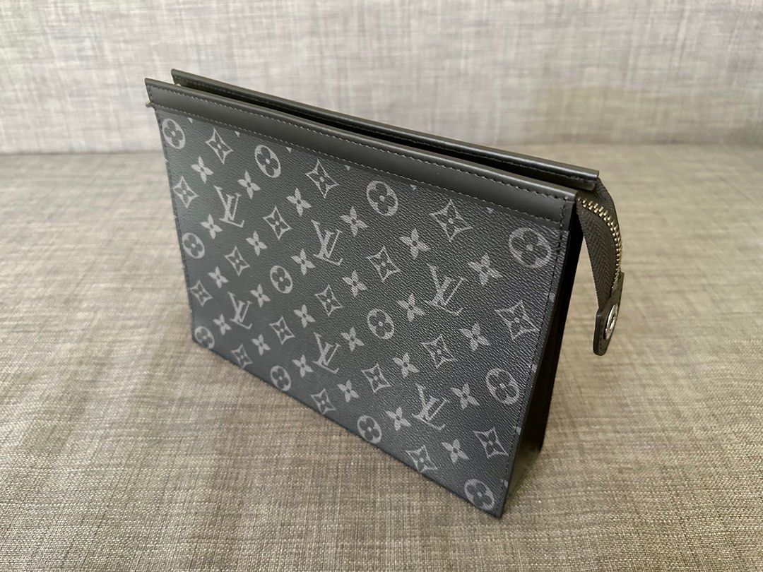 Louis Vuitton Black Monogram Eclipse Pochette Voyage, Luxury, Bags