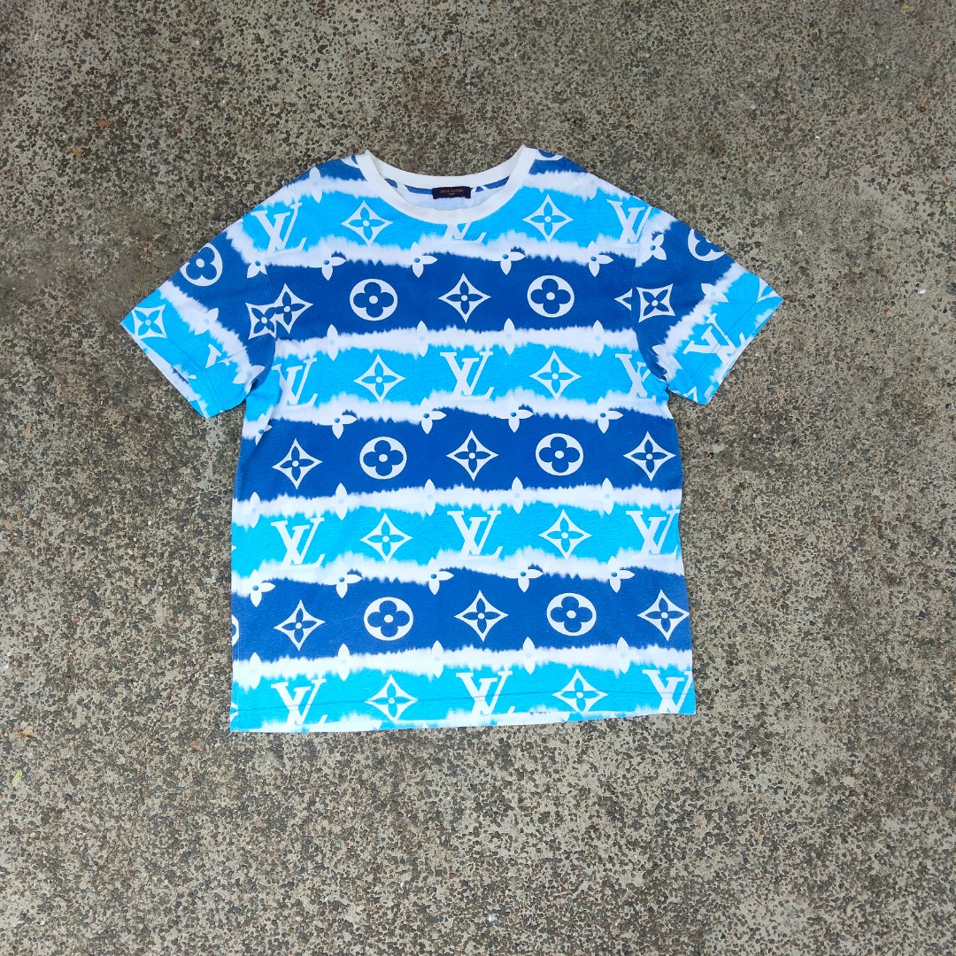 Louis Vuitton - tie dye - monogram - tshirt, Luxury, Apparel on Carousell