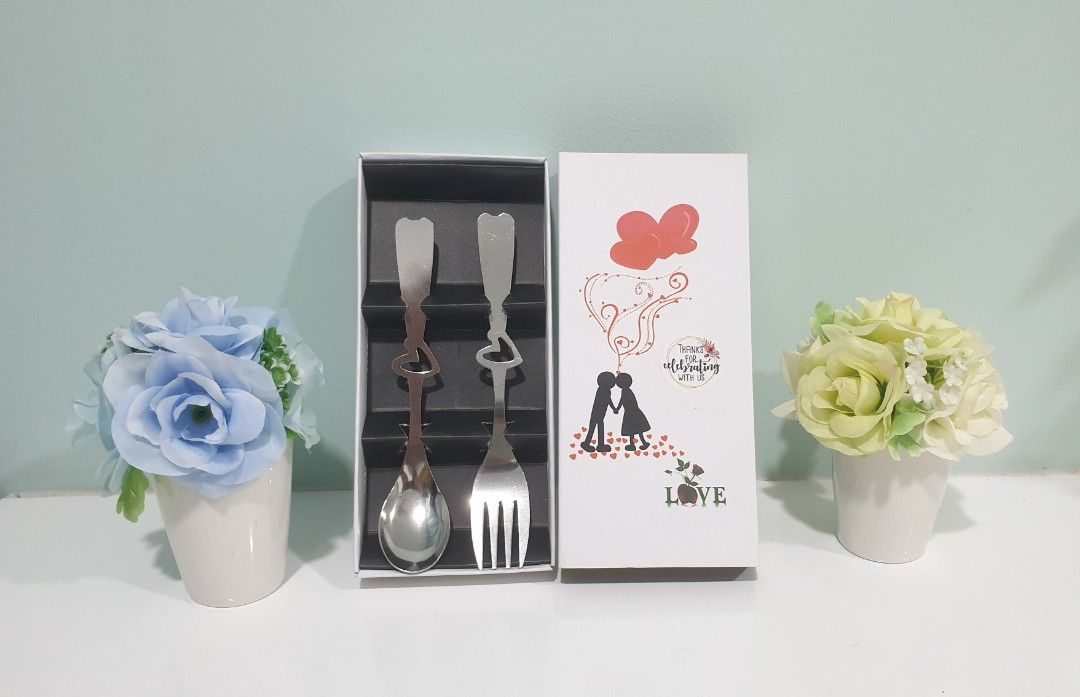 Majlis Kahwin Door Gift Set Sudu & Garpu Stainless Steel, Food & Drinks