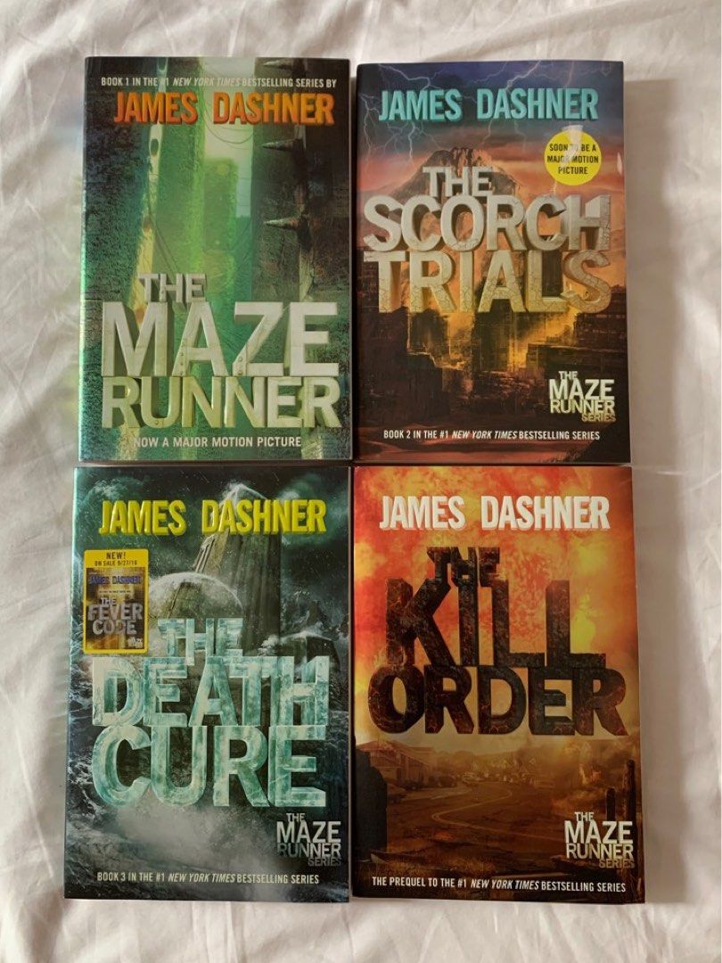 Maze Runner 4 Book Lot Scorch Trials Death Cure Kill Order PB Movie Edition