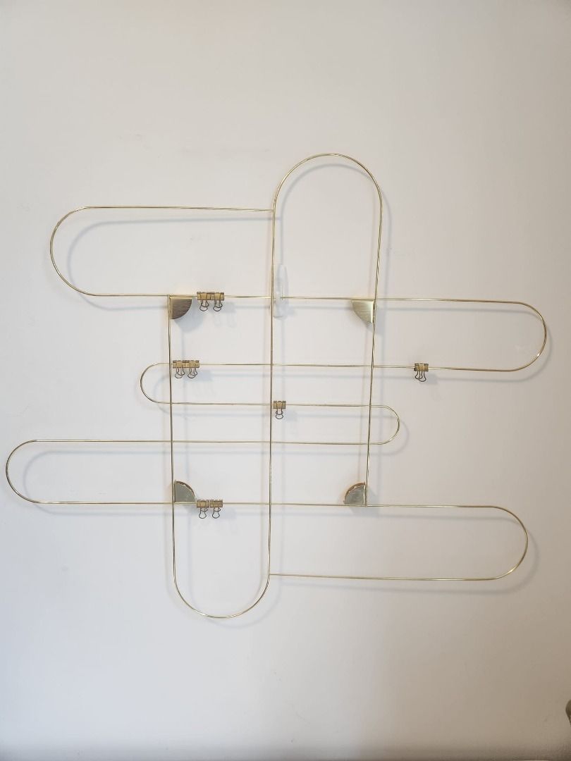 Memo board with clips, goldcolour, wall art IKEA, Furniture & Home