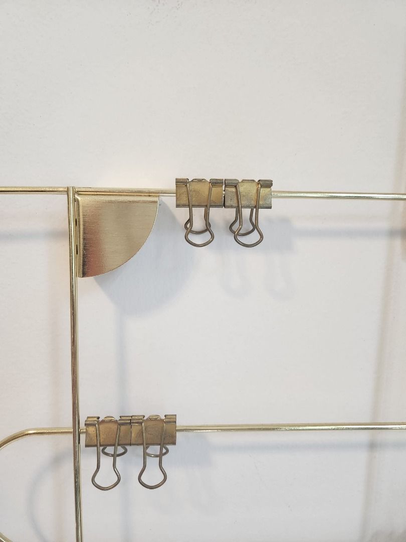 Memo board with clips, goldcolour, wall art IKEA, Furniture & Home