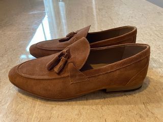 Men’s brown suede slip on shoes loafers