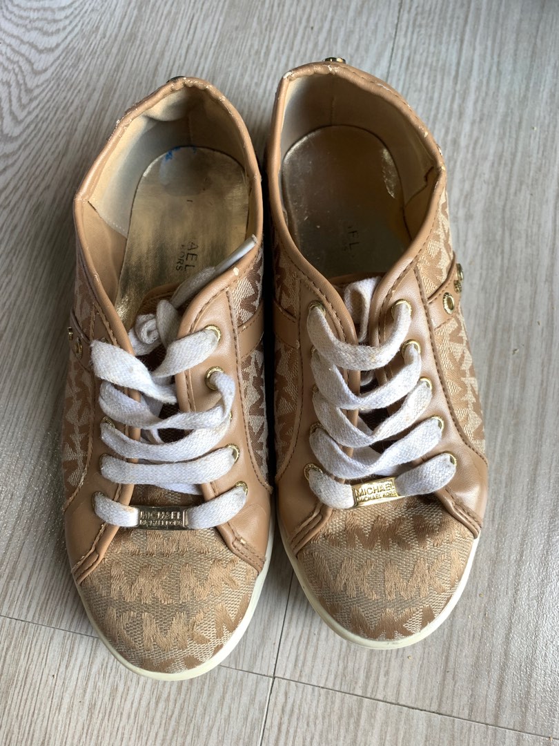 Michael Kors Keaton Leather Slip On Sneaker  Brown w Floral  BLVD Shoes