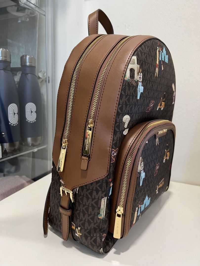 Michael kors jet set signature large black backpack deals