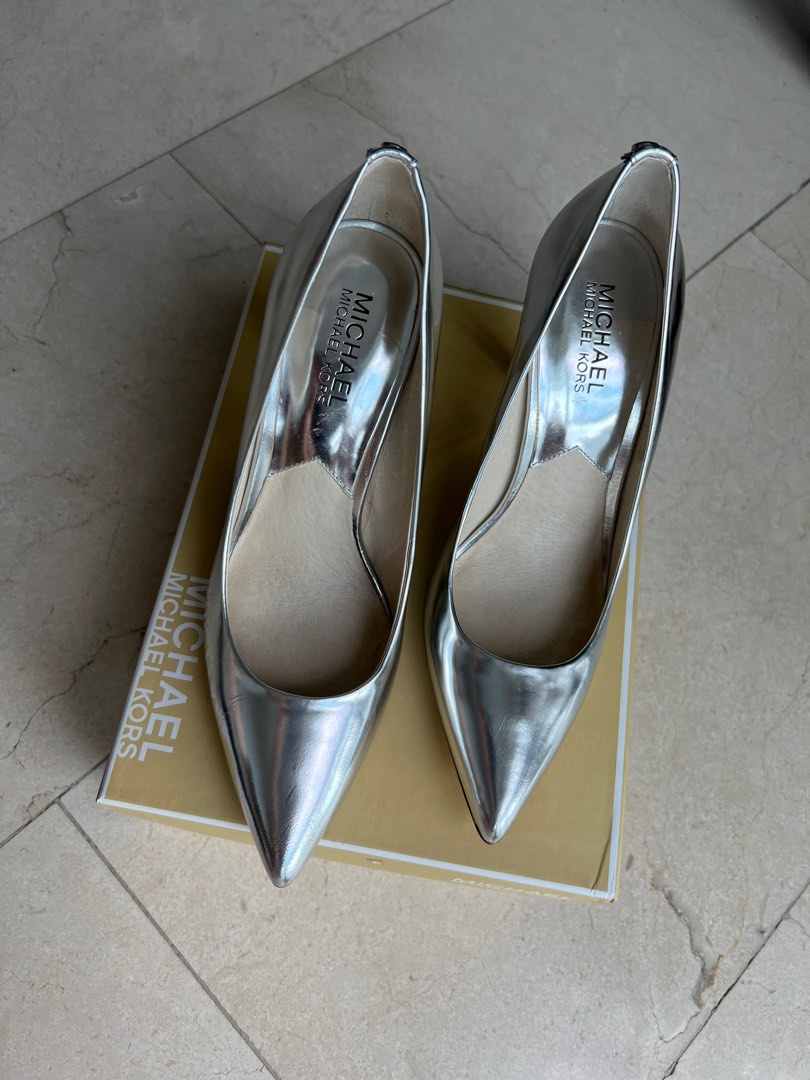 Michael kors high heels silver store