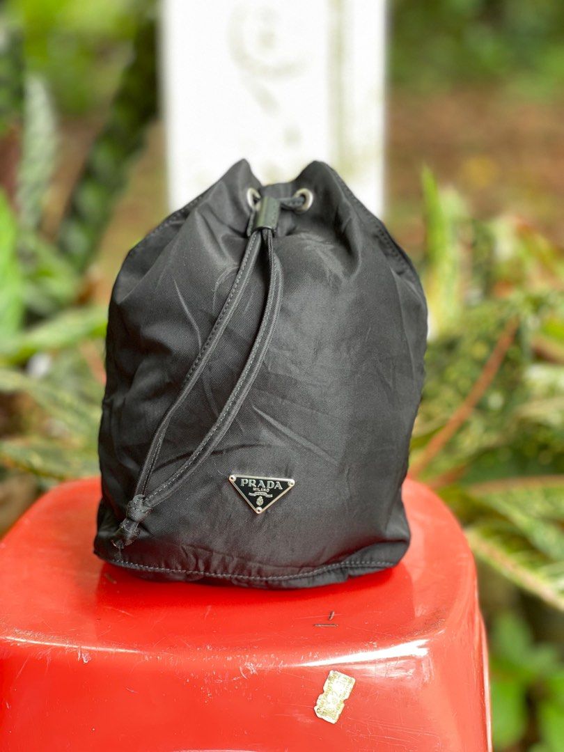 Prada bucket shop cosmetic pouch