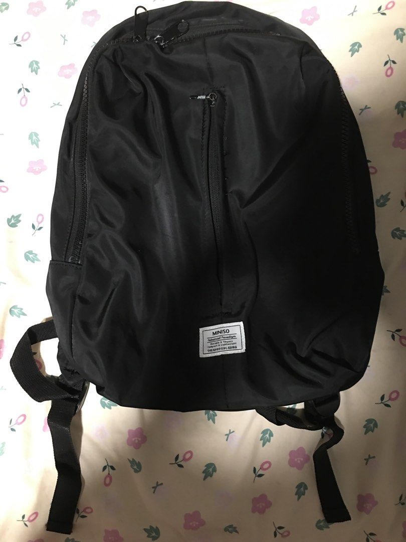 Miniso black 2025 backpack