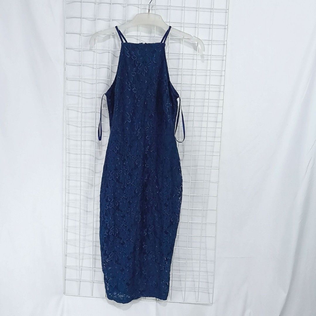 Missguided navy hotsell lace dress