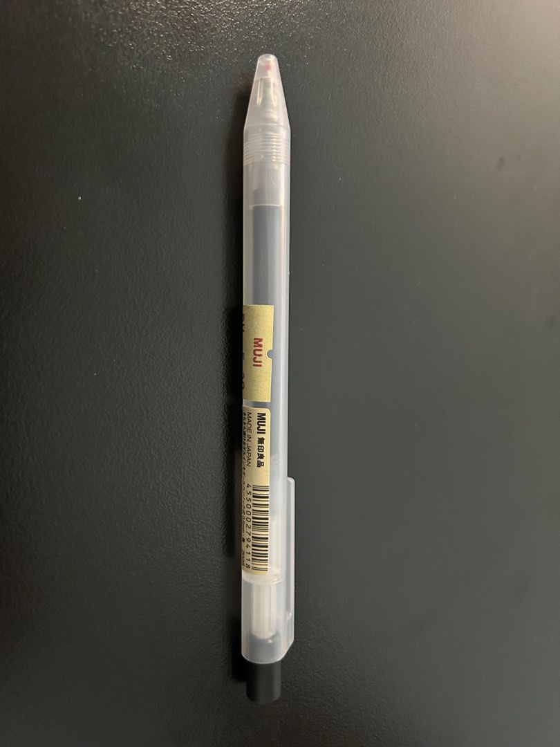 muji smooth gel ink ballpoint pen knock type 0.5 black on Carousell
