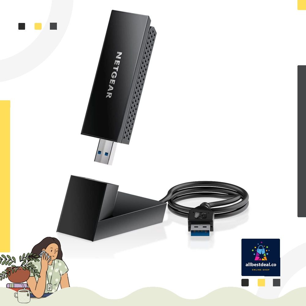 Nighthawk Tri-Band USB 3.0 WiFi Adapter – A8000, WiFi 6E