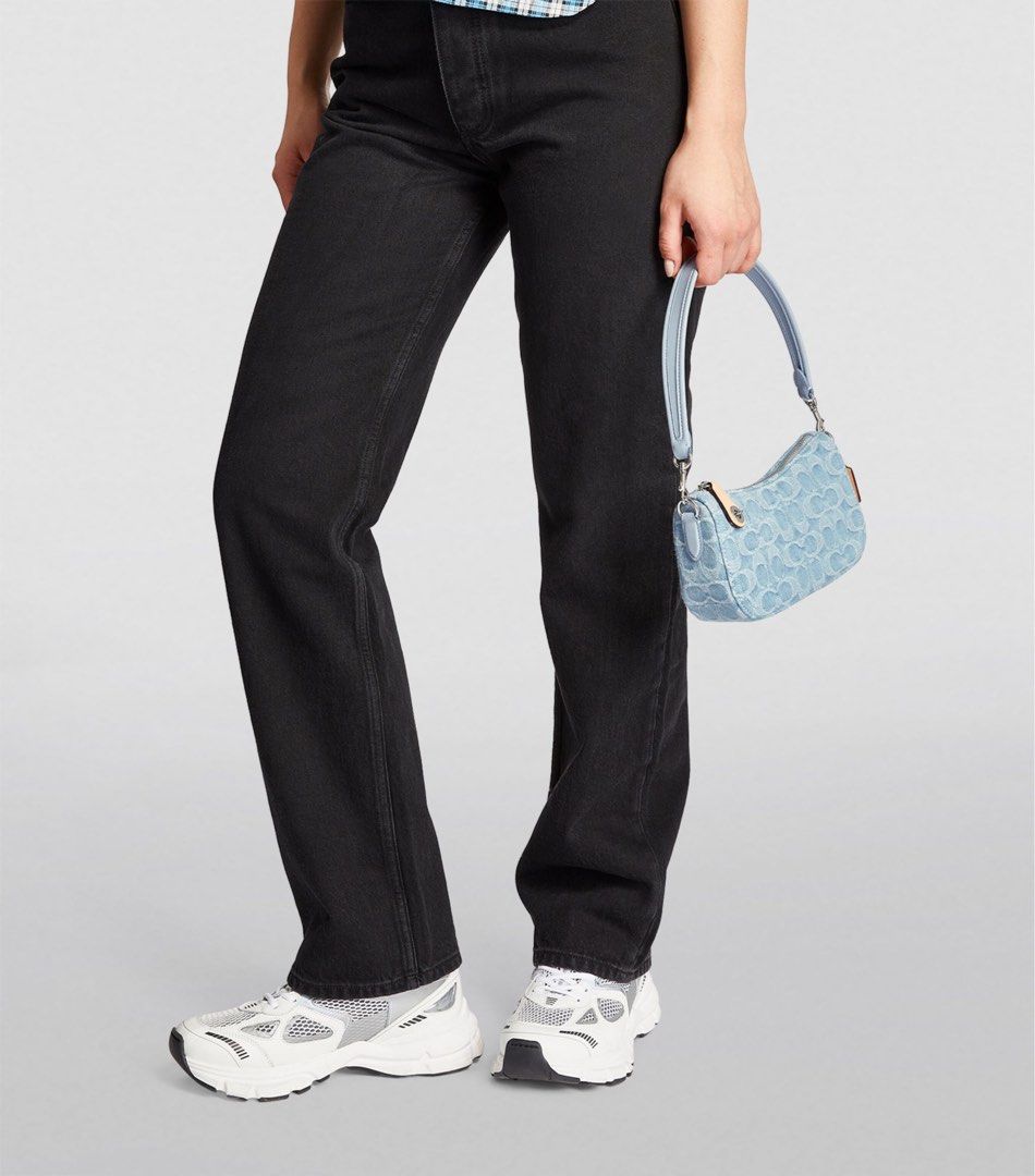 New Coach CJ939 Swinger 20 in Signature Denim Women Shoulder Half Moon Bag Crossbody Bag with Full Set of Coach Package