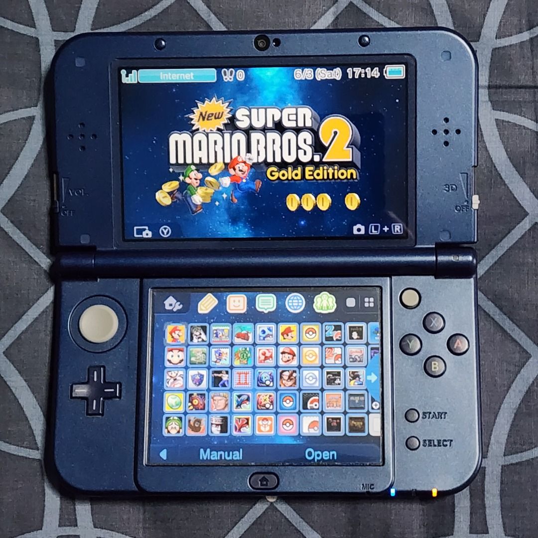 New Nintendo 3DS XL Metalic Blue with Box (Modded with Luma, Godmode9