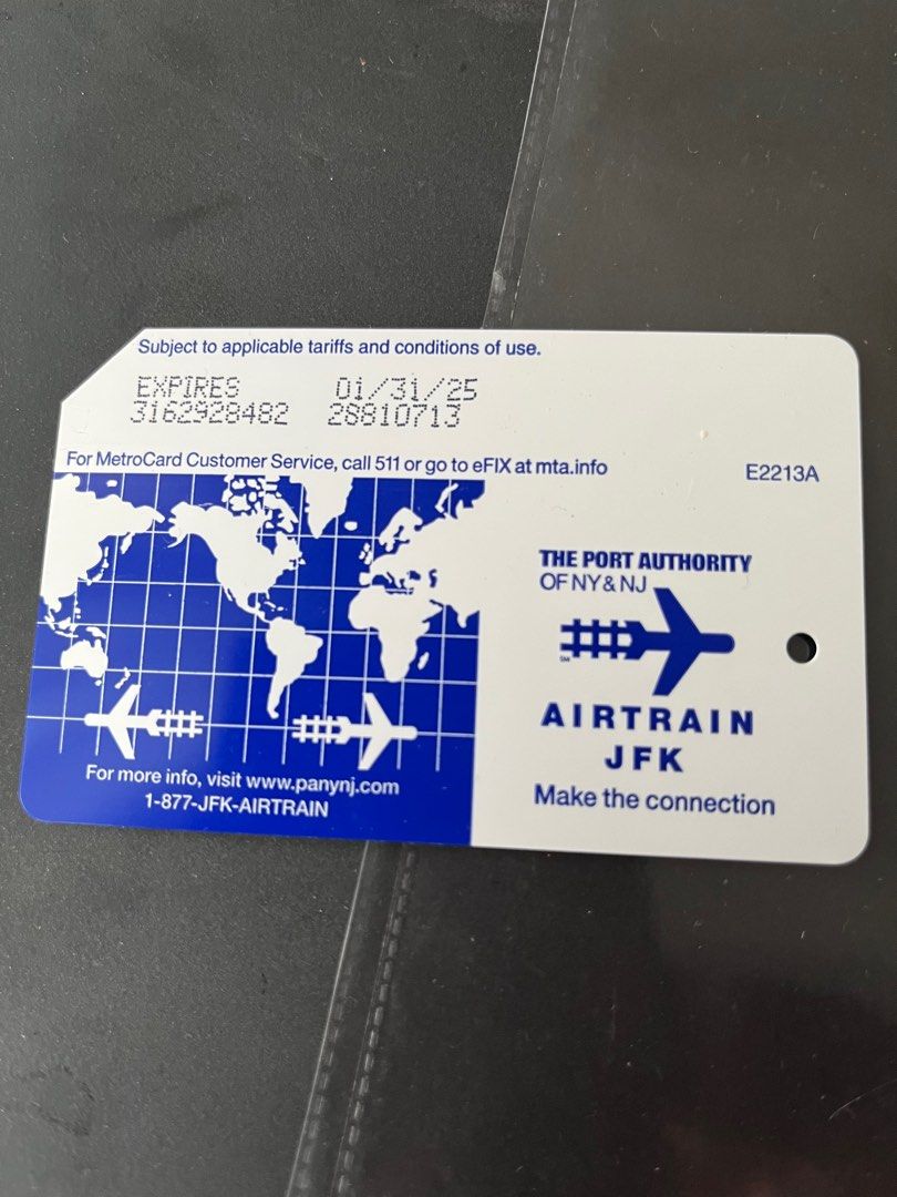 New York airtrain JFK metro card with 7 rides left, Tickets & Vouchers