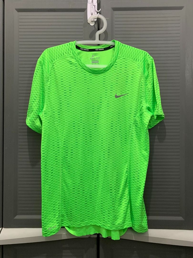 Lime green nike dri fit shirt sale