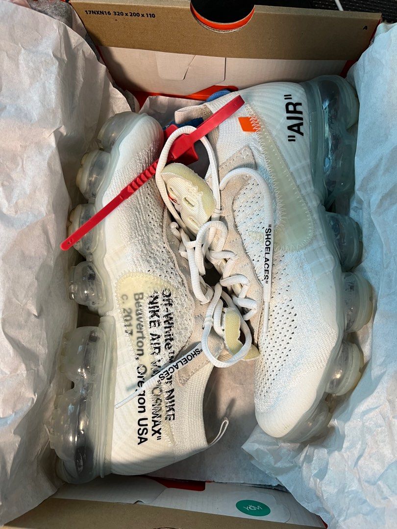 NIKE X OFF-WHITE THE 10: NIKE AIR VAPORMAX FK US 7, 名牌, 鞋及波鞋