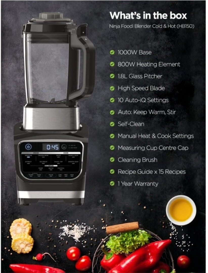 Ninja hb150 cold and hot blender 1.8L, TV & Home Appliances, Kitchen Appliances, Juicers