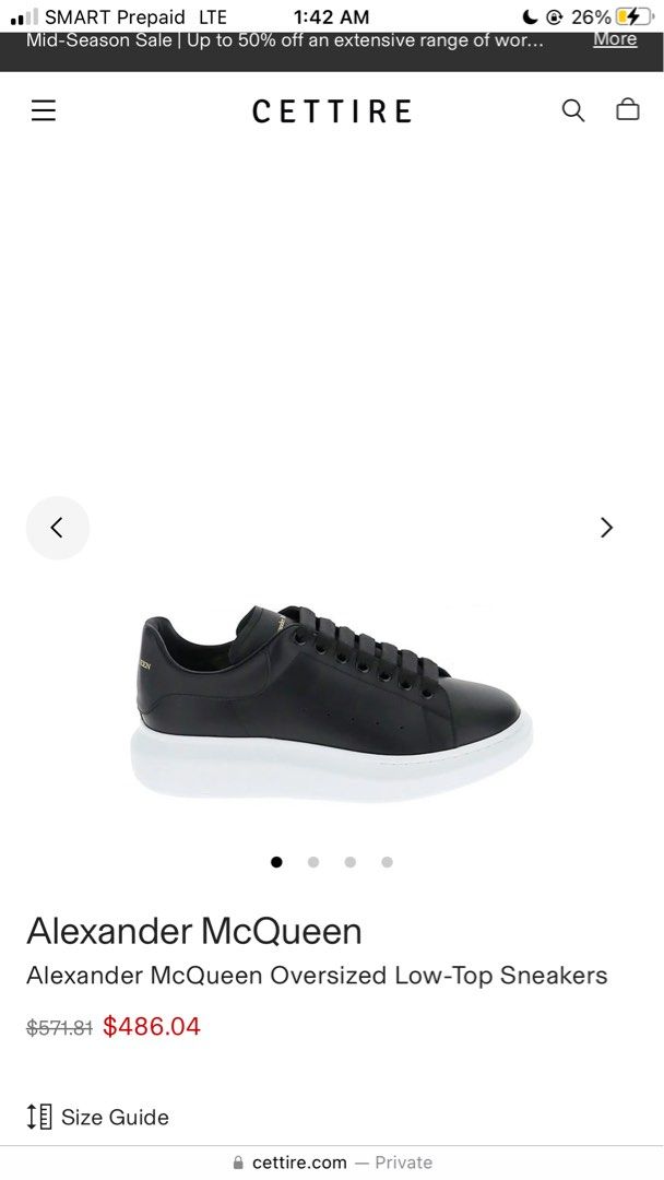 Alexander mcqueen trainer size guide hotsell