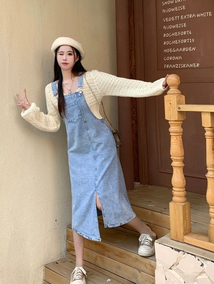 Overall button dress cheap