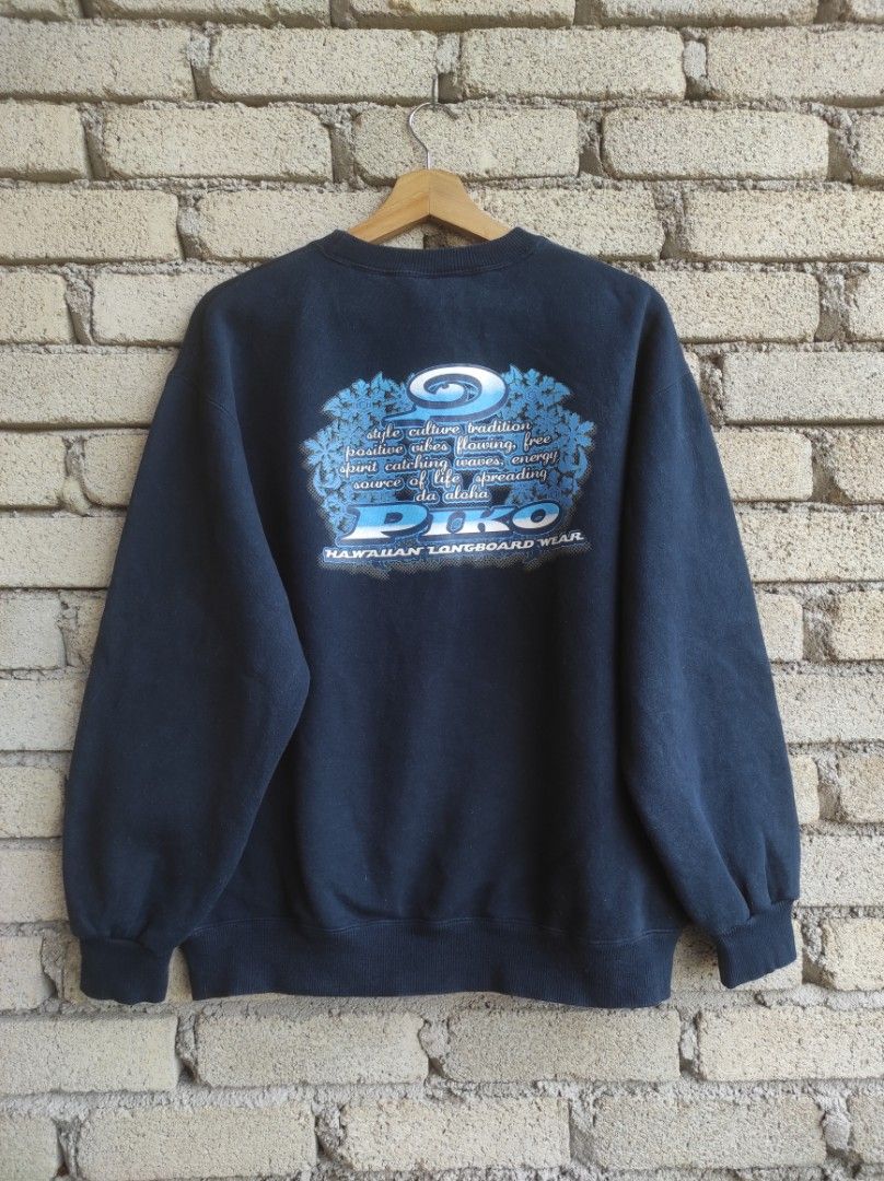 piko hawaii hawaiian aloha surf big logo backhit sweatshirt sweater Men s Fashion Coats Jackets and Outerwear on Carousell