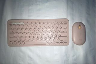 BUNDLE:Pink Logitech K380 AND Pebble M350 Mouse SET