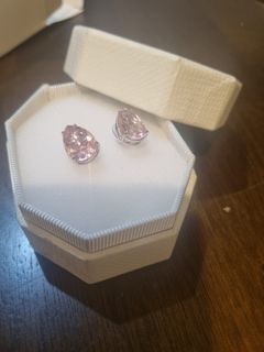Pink silver stud earrings
