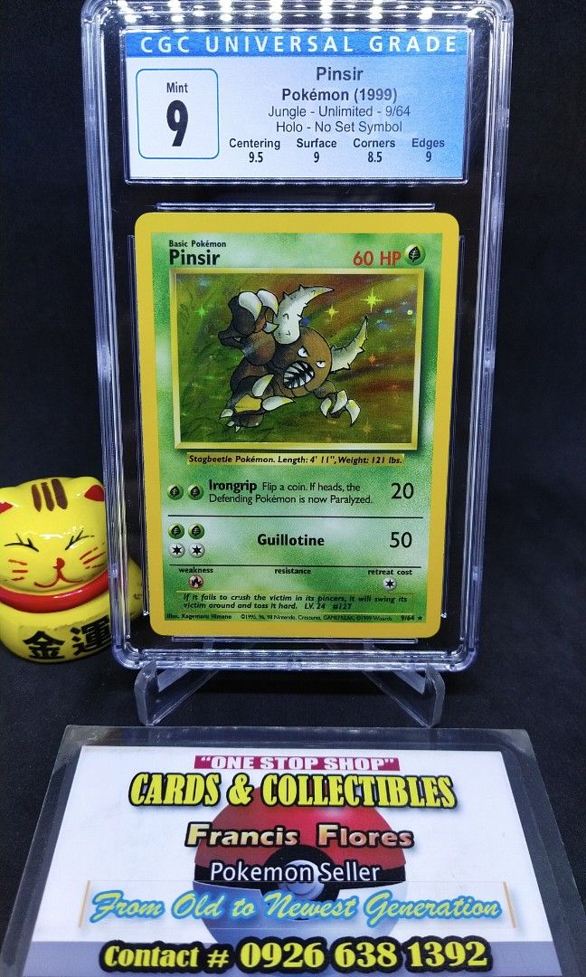 Pokemon GRADED Card CGC 9 PINSIR 9/64 HOLO (JUNGLE "NO SET
