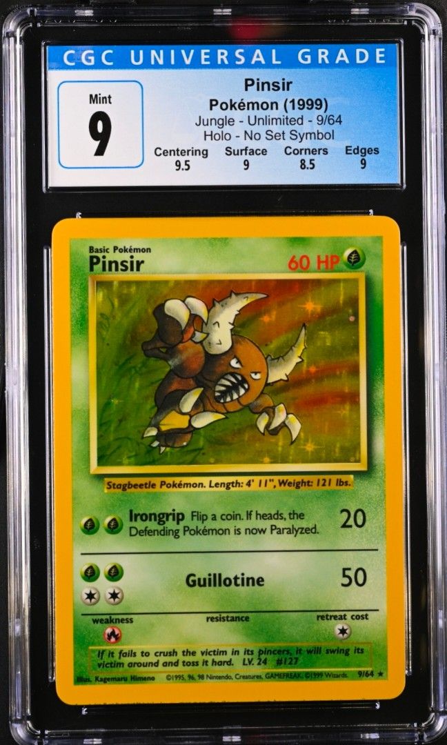 Pokemon GRADED Card CGC 9 PINSIR 9/64 HOLO (JUNGLE "NO SET