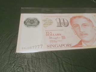 President Yusof Ishak $10 Polymer Note with  Nice Serial Number Dollar Banknote