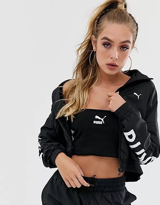 ASOS Puma chase black woven jacket Women s Fashion Activewear on