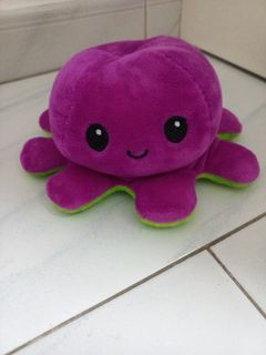 Purple and green octopus plushie