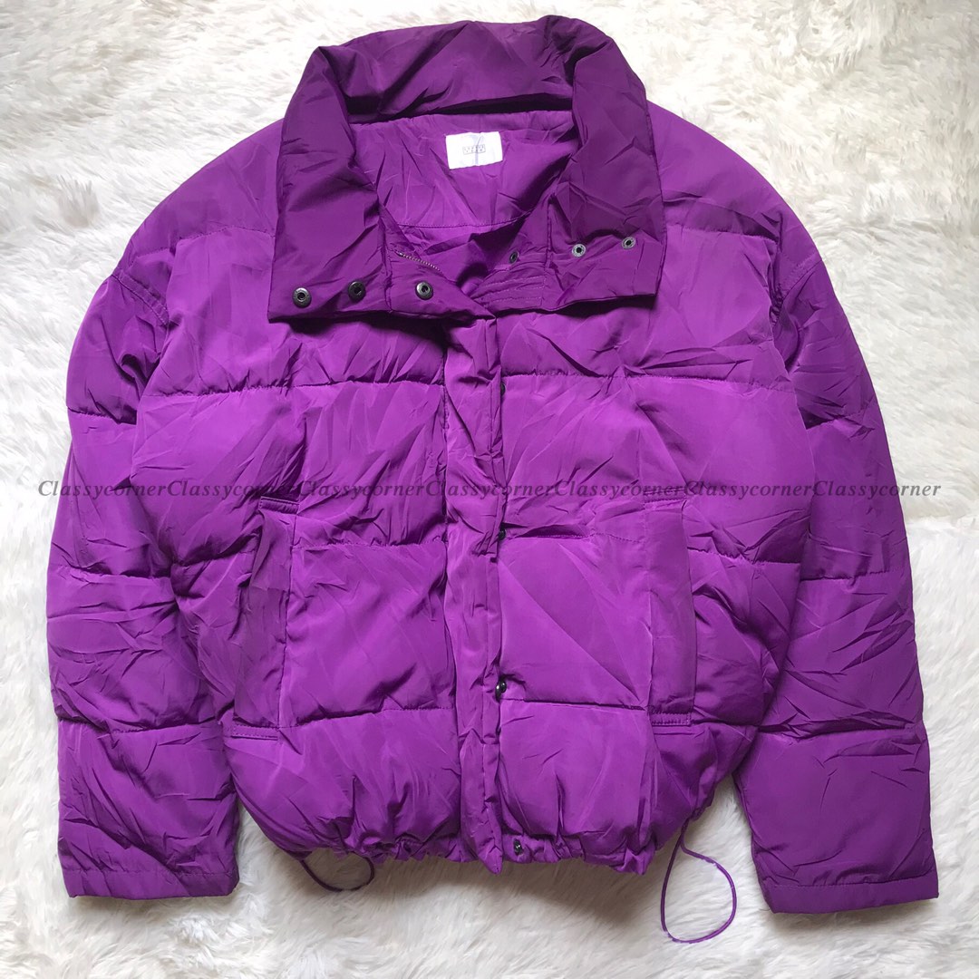 Purple puffer jacket on Carousell
