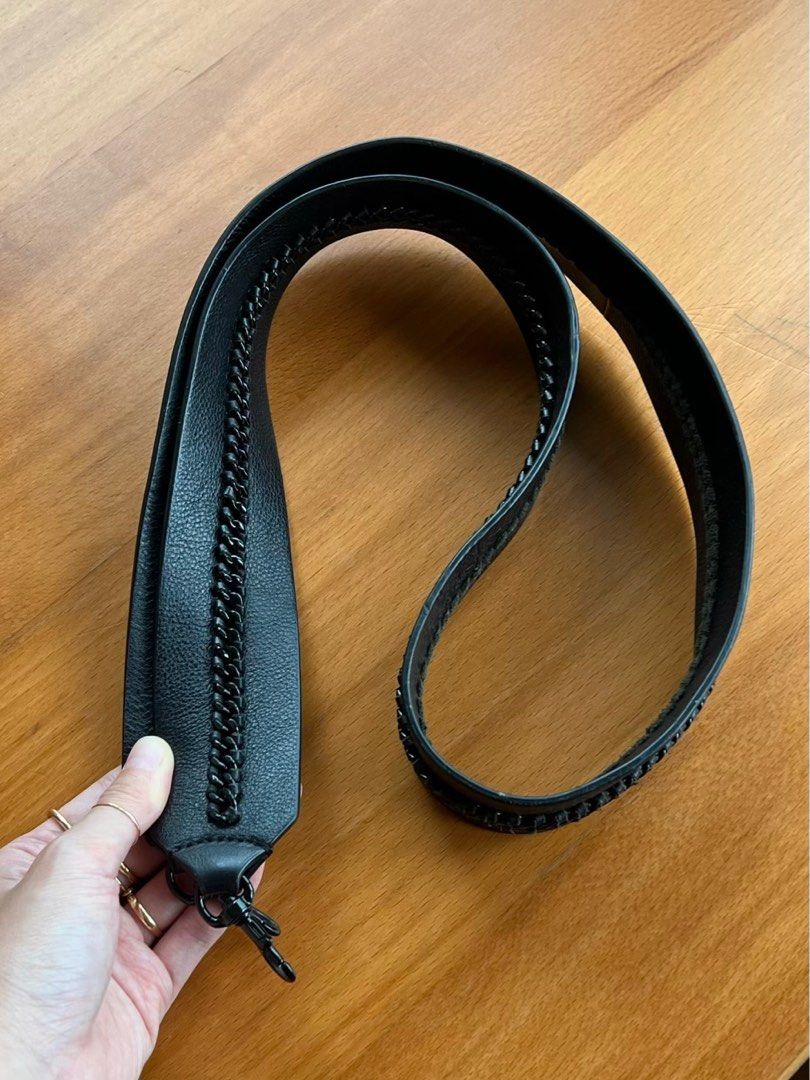 Rebecca Minkoff Black Leather Strap bag strap guitar strap