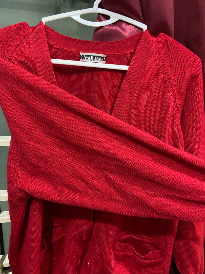 RED CARDIGAN, Women's Fashion, Coats, Jackets and Outerwear on Carousell