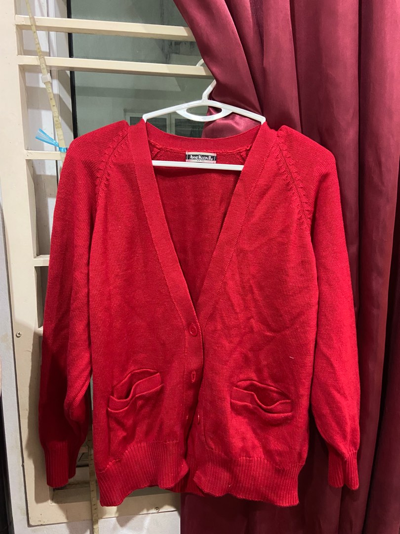 RED CARDIGAN, Women's Fashion, Coats, Jackets and Outerwear on Carousell
