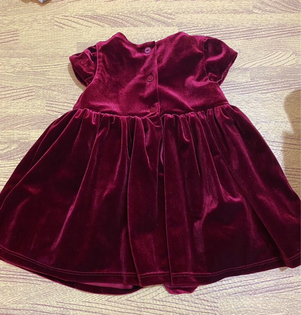 H&m red discount velvet dress