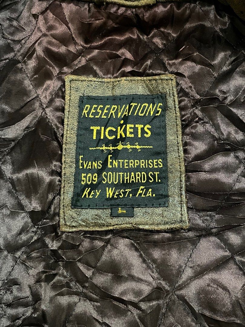 Reservations Tickets Leather Jacket, Men's Fashion, Coats, Jackets and