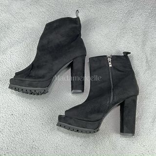 Shein Black Ankle Heel Boots