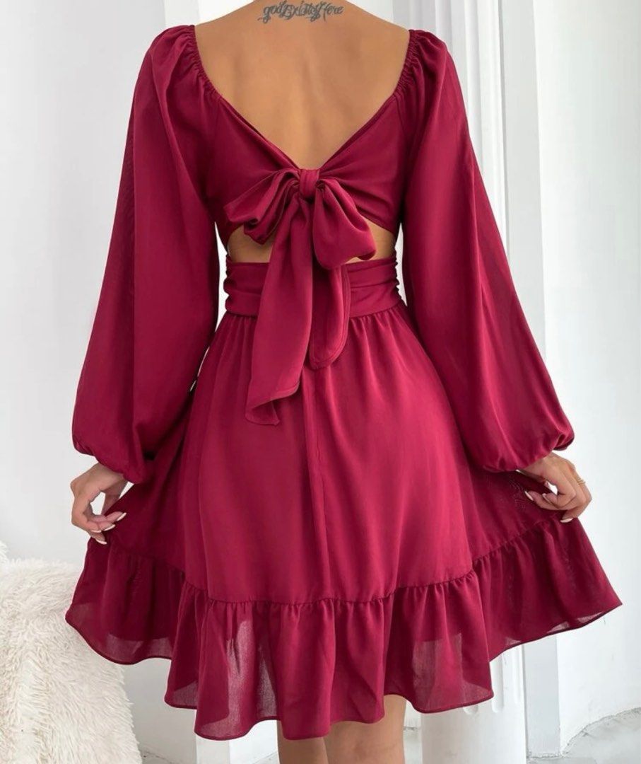 Red sale dress shein