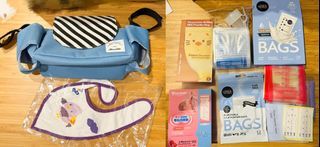 【嬰兒推車掛袋】+小朋友圍兜兜+【Simba 小獅王辛巴】/Mammy Village /US BABY 母乳保鮮袋+拋棄式奶粉袋