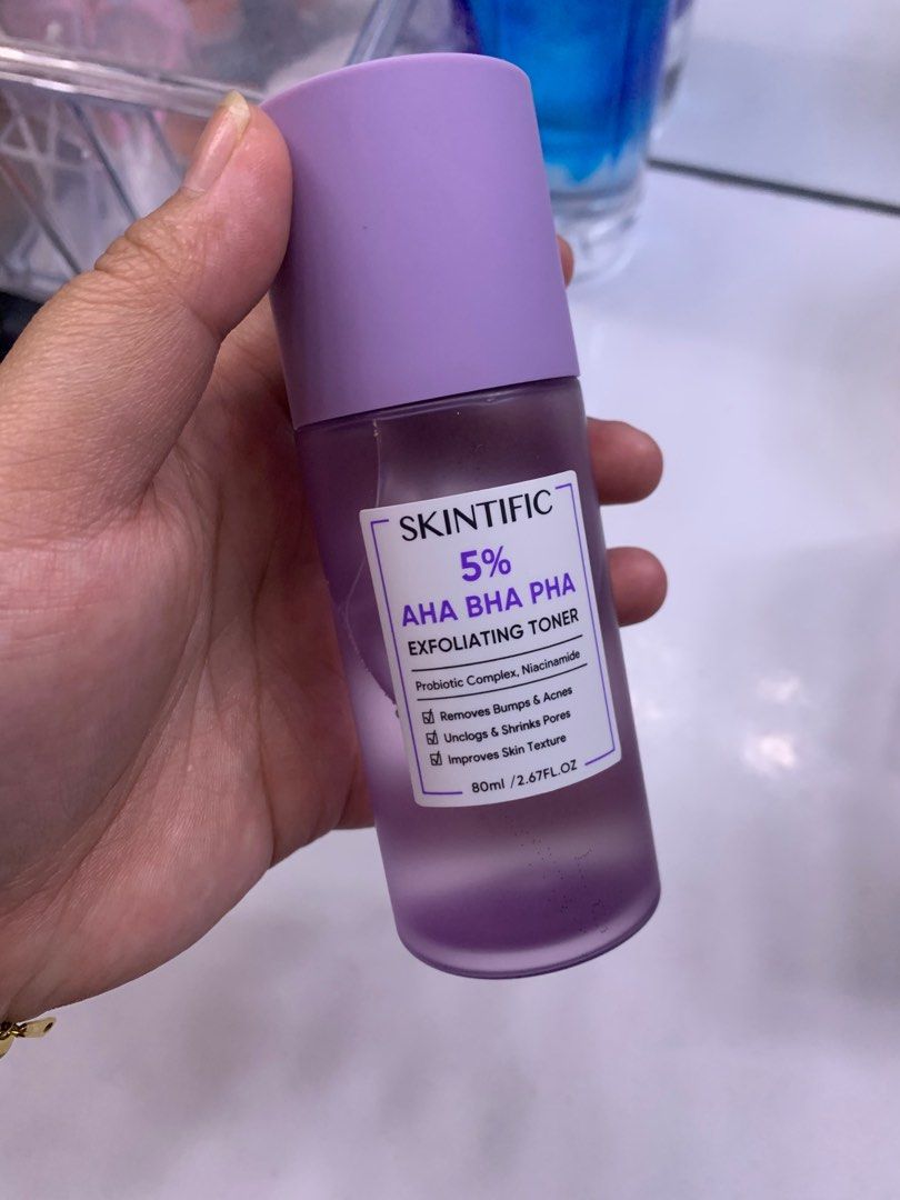 SKINTIFIC EXFOLIATING TONER AHA BHA PHA, Kesehatan & Kecantikan, Kulit