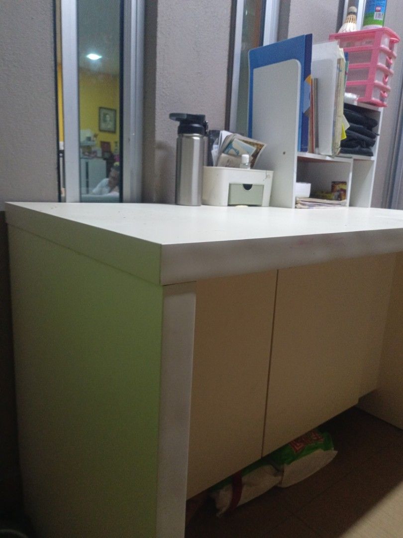 Solid wood Study table (Category: Tables & Sets) located in Batu Caves. Submitted by prelovenah (Listing ID 1235642339, Image 2). Description: very nice table for working or study. very good quality under table got compartment cabinet.