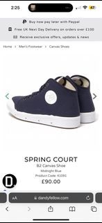 SPRING COURT B2 Canvas Midnight Blue And G2 Organic Canvas Shoes Size 39
