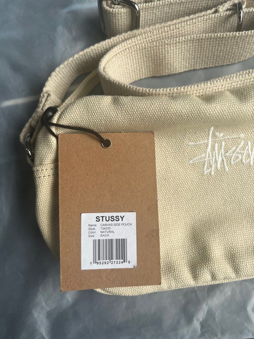 高い素材 stussy canvas side pouch