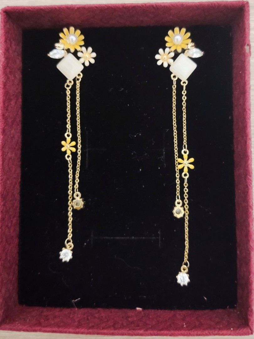 Gold drop cheap down earrings