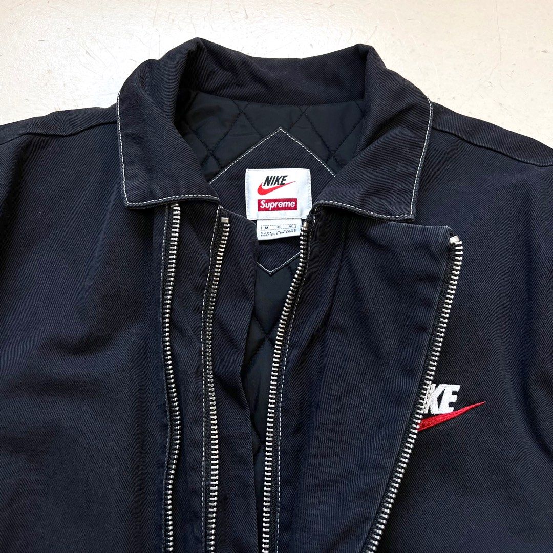 Nike double zip hotsell quilted work jacket black