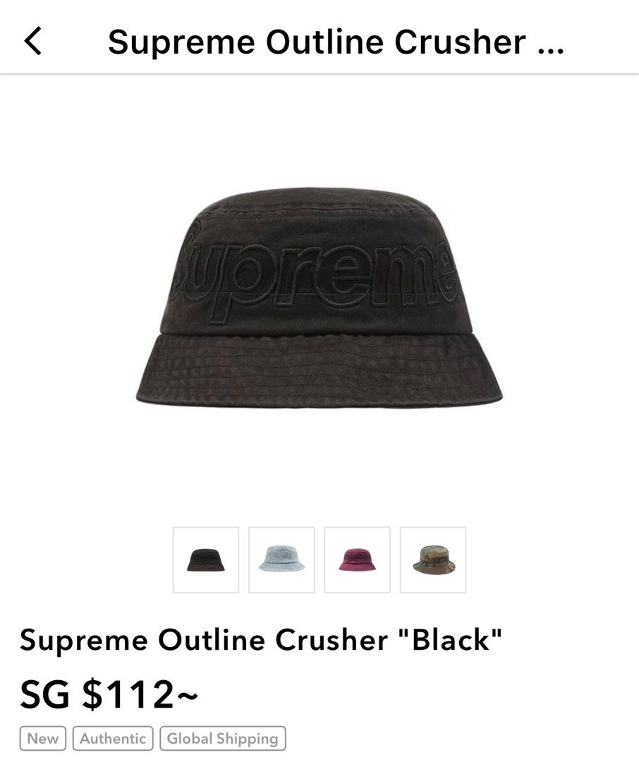 Supreme Outline Big Logo Crusher Bucket Hat S/M