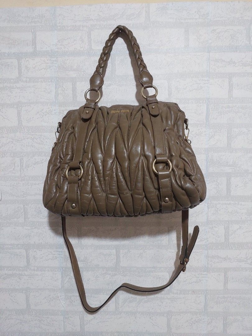 Authentic Miu Miu Matelasse Lux Bauletto Aperto Bag Tas Bahu