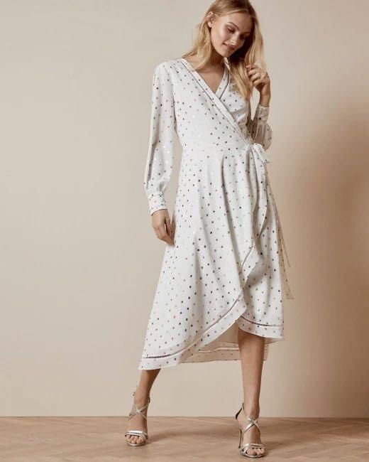 Ted Baker Metallic Fleck wrap dress Women s Fashion Dresses Sets Dresses on Carousell